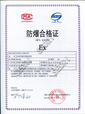 The explosion-proof certificate of BUQK